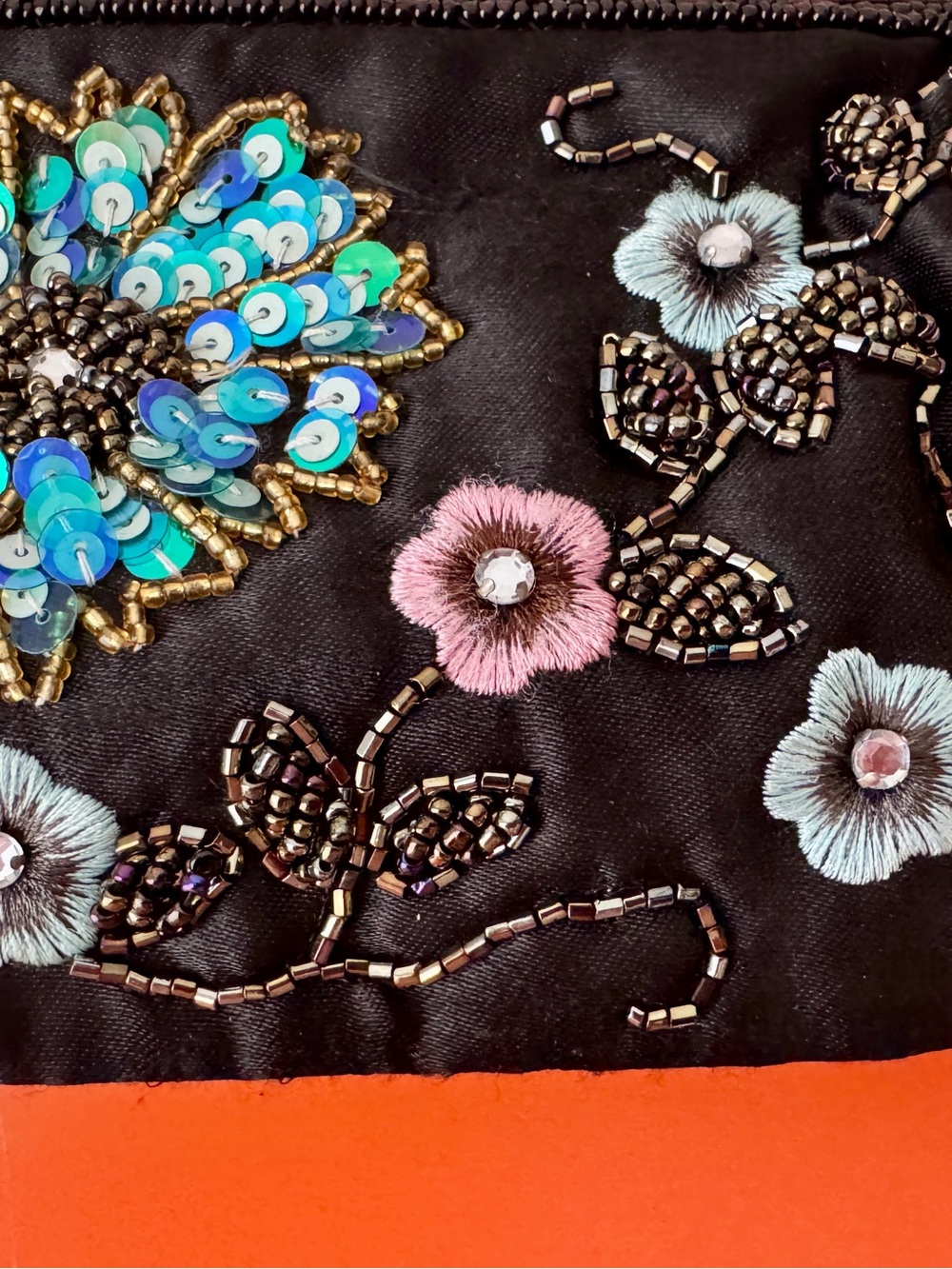 Beautiful Black Beaded Evening Bag, Lovely! - Picture 4 of 4